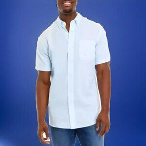 Sanddlebred Easy Care Woven shit Size M,  light blue, NWOT